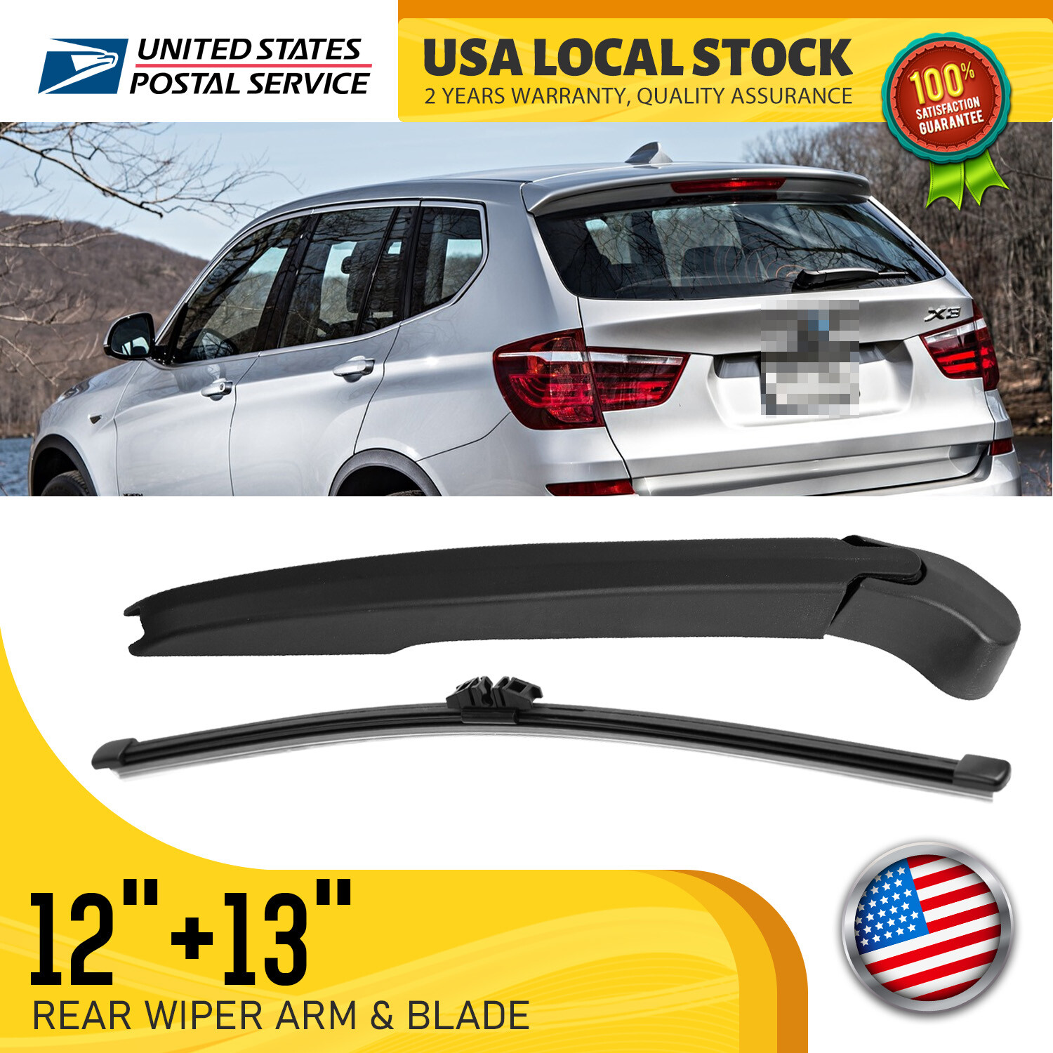 BMW X3 F25 2011-2017 Rear Wiper Arm & Blade OEM 61627213242 61627213241