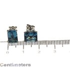 14k white gold emerald cut blue topaz gemstone stud earrings 1.9g unique — photo 7
