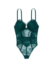🔥Victoria's Secret Very Sexy Bombshell Add-2-cups Lace Teddy lace green sexy 🔥