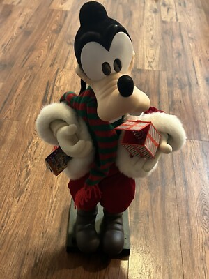 Vintage Walt Disney Telco Goofy Christmas Animatronic Tested Works Plays Music