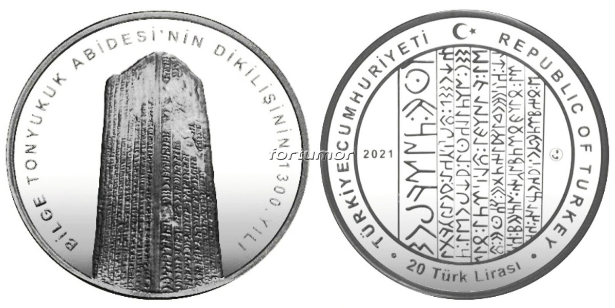 Turkey 2021, BILGE TONYUKUK Silver UNC Comm Coin 925Ag, Bain