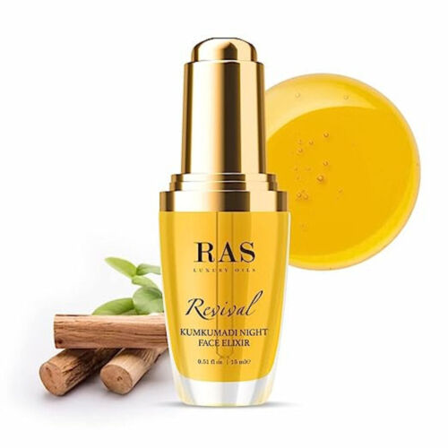 RAS Luxury Revival Kumkumadi Night Face Elixir With Saffron For Wrinkles 15 ml - Zdjęcie 1 z 4