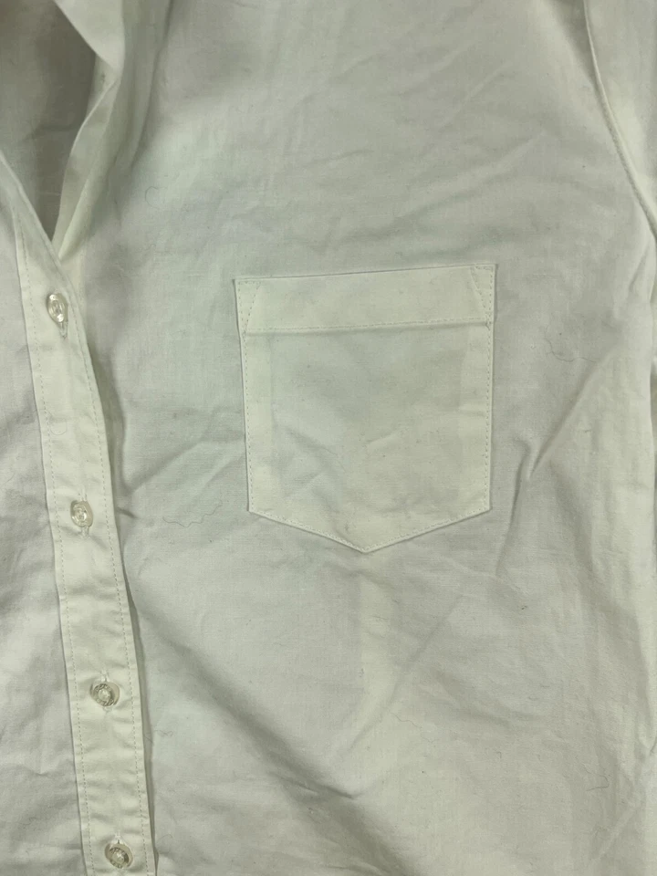 Camisas de trabajo Dickies para mujer grandes blancas manga larga con botones ropa de trabajo bolsillo Foto 4 de 4