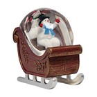 Christmas LED Snowman Sleigh Water Spinner with Glitter Festive Holiday Decor