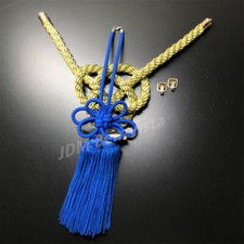 Jdm Jp Fusa Blue Kiku Knot Gold Kintsuna Rope Luxury Car Rearview Mirror Charms Jdm Jp Fusa Blue Kiku Knot Gold Kintsuna Rope Luxury Car Rearview Mirror Charms