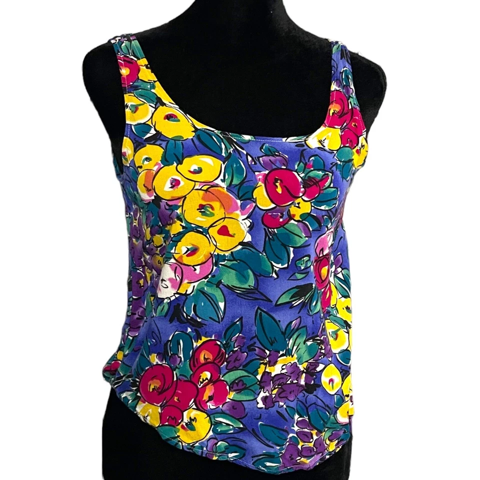 Camiseta sin mangas recortada multicolor sin mangas vintage envolvente EE. UU. para mujer Y2K fruta Foto 2 de 4