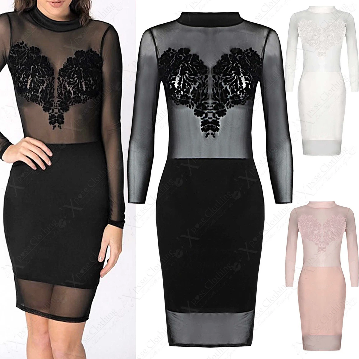 Sheer mesh midi dress 2025