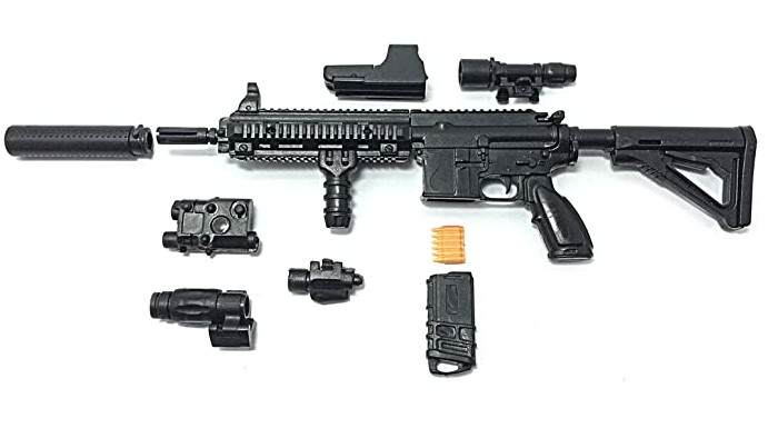 1/6 Scale Model Gun Puzzles Mini-Gun AK-47 M16 Bricks Weapon