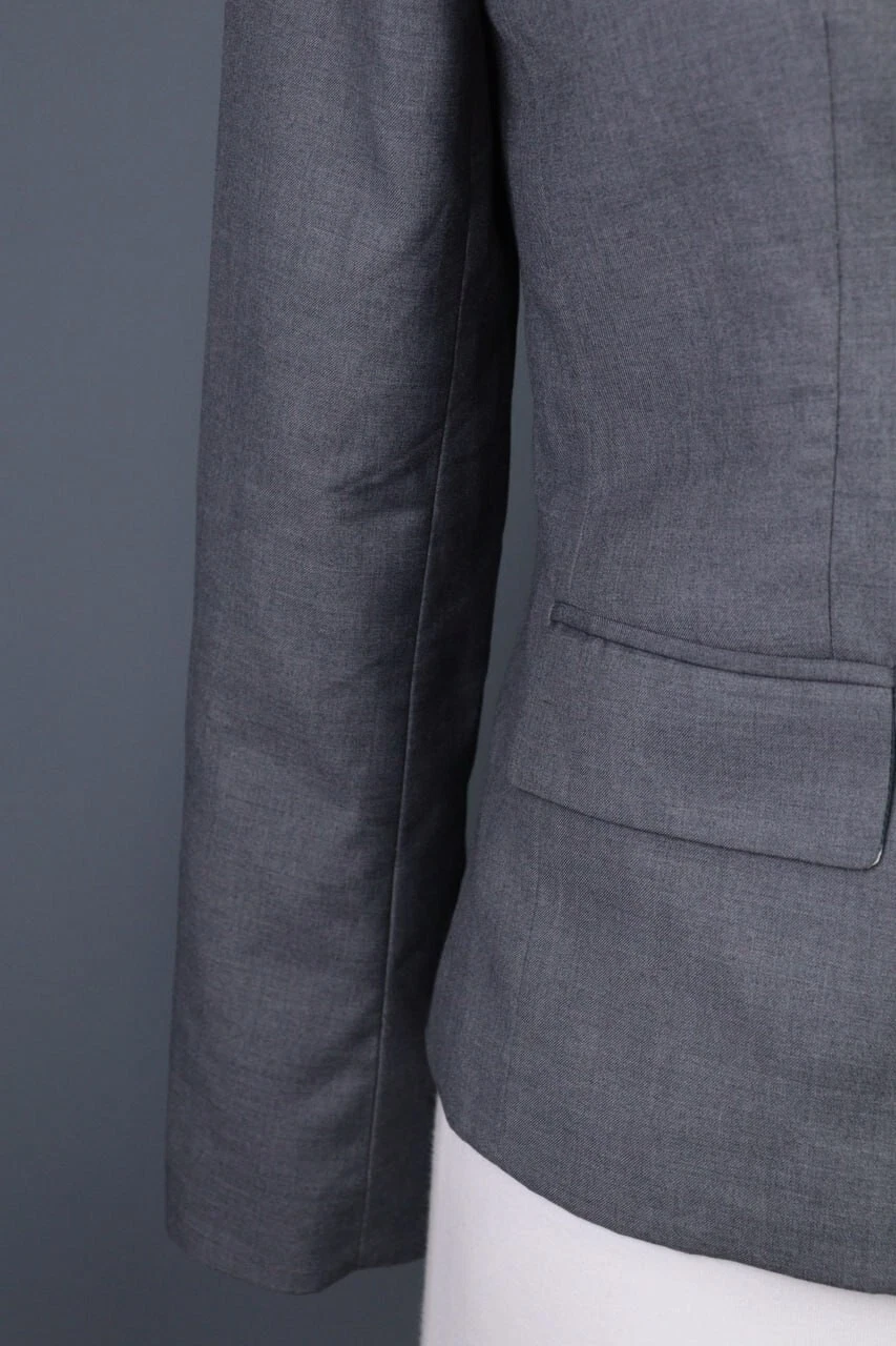 Giacca blazer THOM BROWNE New York grigia lana tagliata taglia M