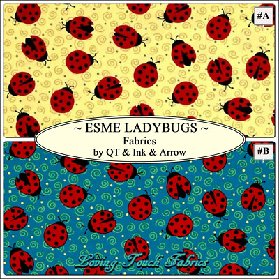QT / INK & ARROW ''ESME'' 26407 LADYBUGS INSECT FABRICS (SELECTION)