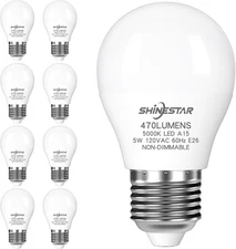 8-Pack Ceiling Fan Light Bulbs, 40W Equivalent, 5000K Daylight, A15 LED Bulb