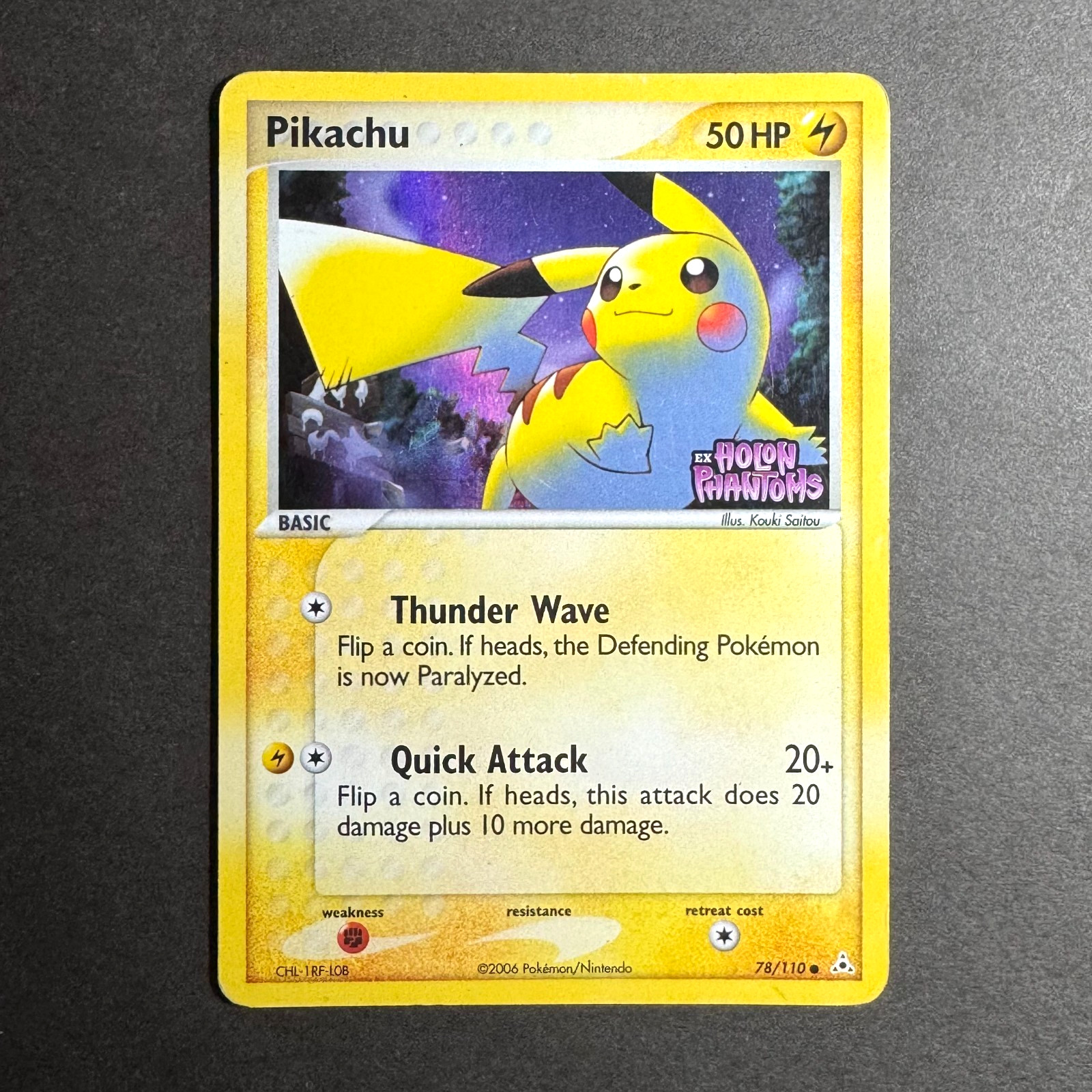 Pikachu Ex Holon Phantoms 78/110 Reverse Holo Stamped Pokemon Card Rare