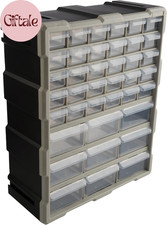 39-Drawer Plastic Small Parts Organizer - Desktop or Wall Storage Drawers for Or