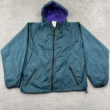 Helly Hansen Windbreaker Jacket Mens Small Blue Full Zip Ripstop Hooded Hiking