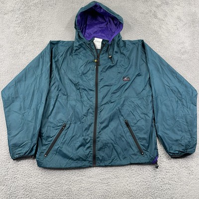 Helly Hansen Windbreaker Jacket Mens Small Blue Full Zip Ripstop Hooded Hiking