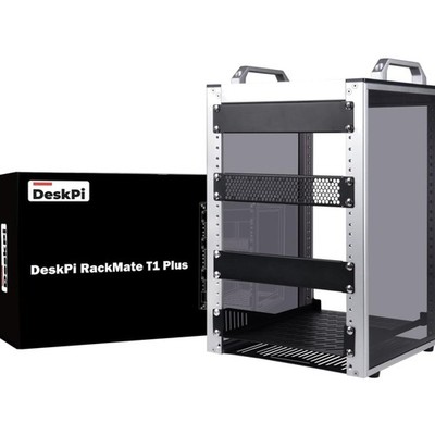 DeskPi RackMate T1 Plus 8U Mini-Rack für NAS AV Netzwerktechnik Silber