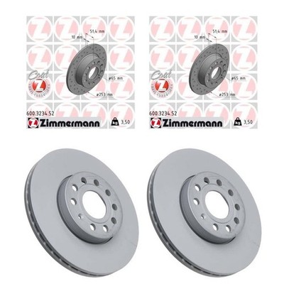 SET-ZCZ600322120-B Zimmermann Brake Discs 4-Wheel Set Front & Rear  for VW Jetta