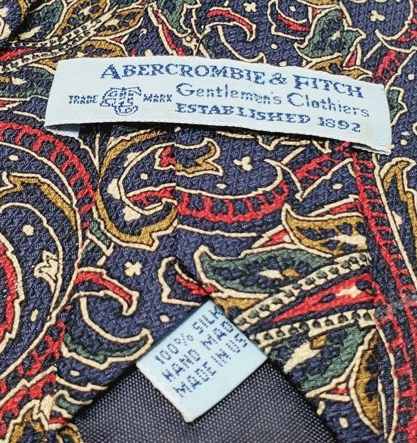 Corbata Abercrombie & Fitch Multicolor Patrón Paisley Para Hombre Seda Cuello Corbata Foto 3 de 4