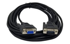 YCS basics Black DB9 9 Pin Serial / RS232 Male/Female Extension Cable 15 Ft 
