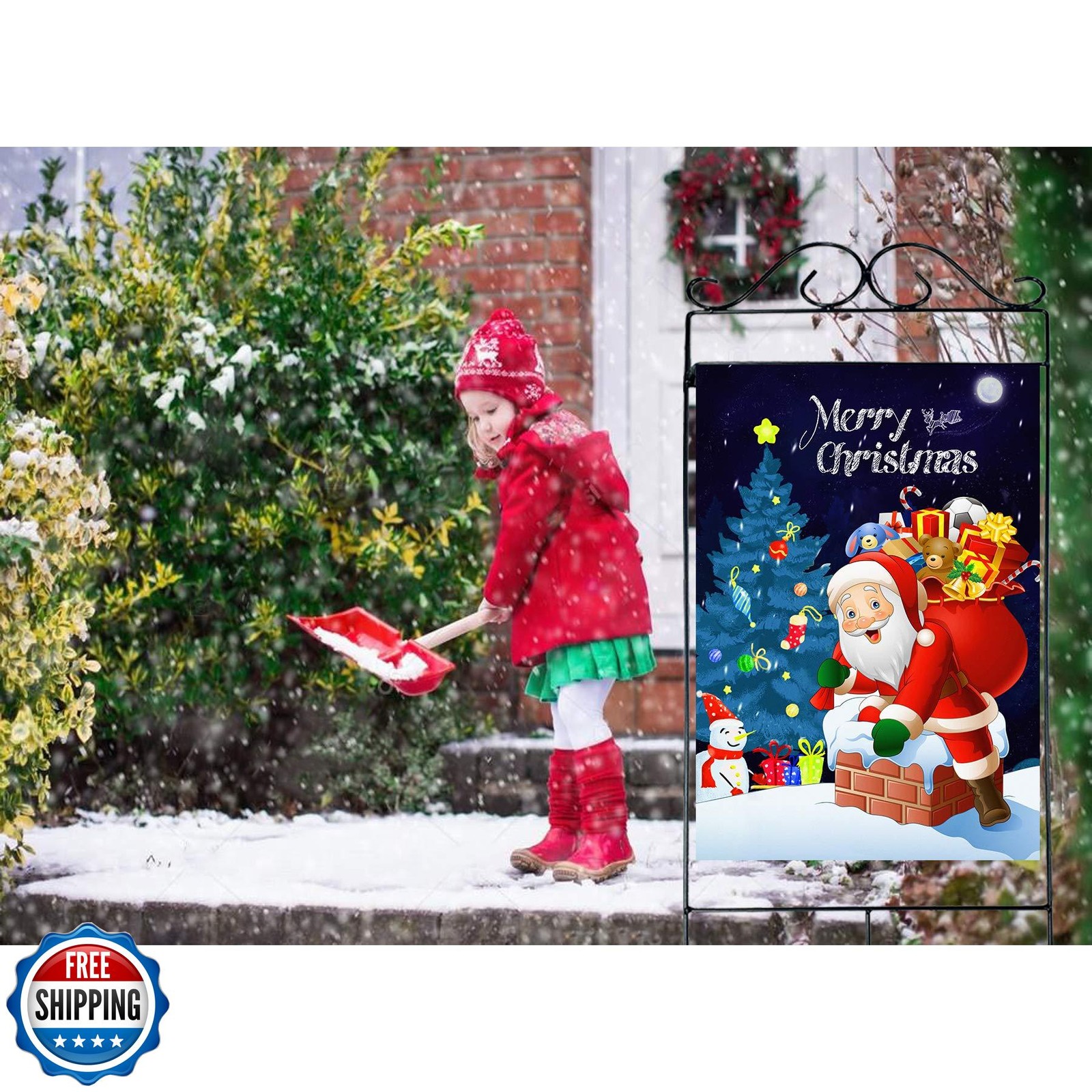 Akeydeco Christmas Flag, 28 x 40 Inch Double-Sided Printing 2 Lay