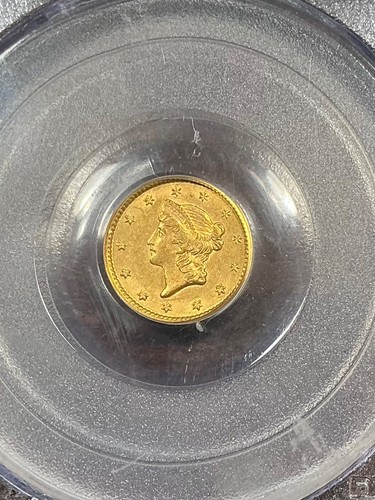 PCGS AU58 1853 LIBERTY HEAD GOLD DOLLAR BEAUTIFUL LUSTER