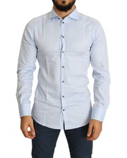Dolce & Gabbana Cotton Dress Shirt Men Blue