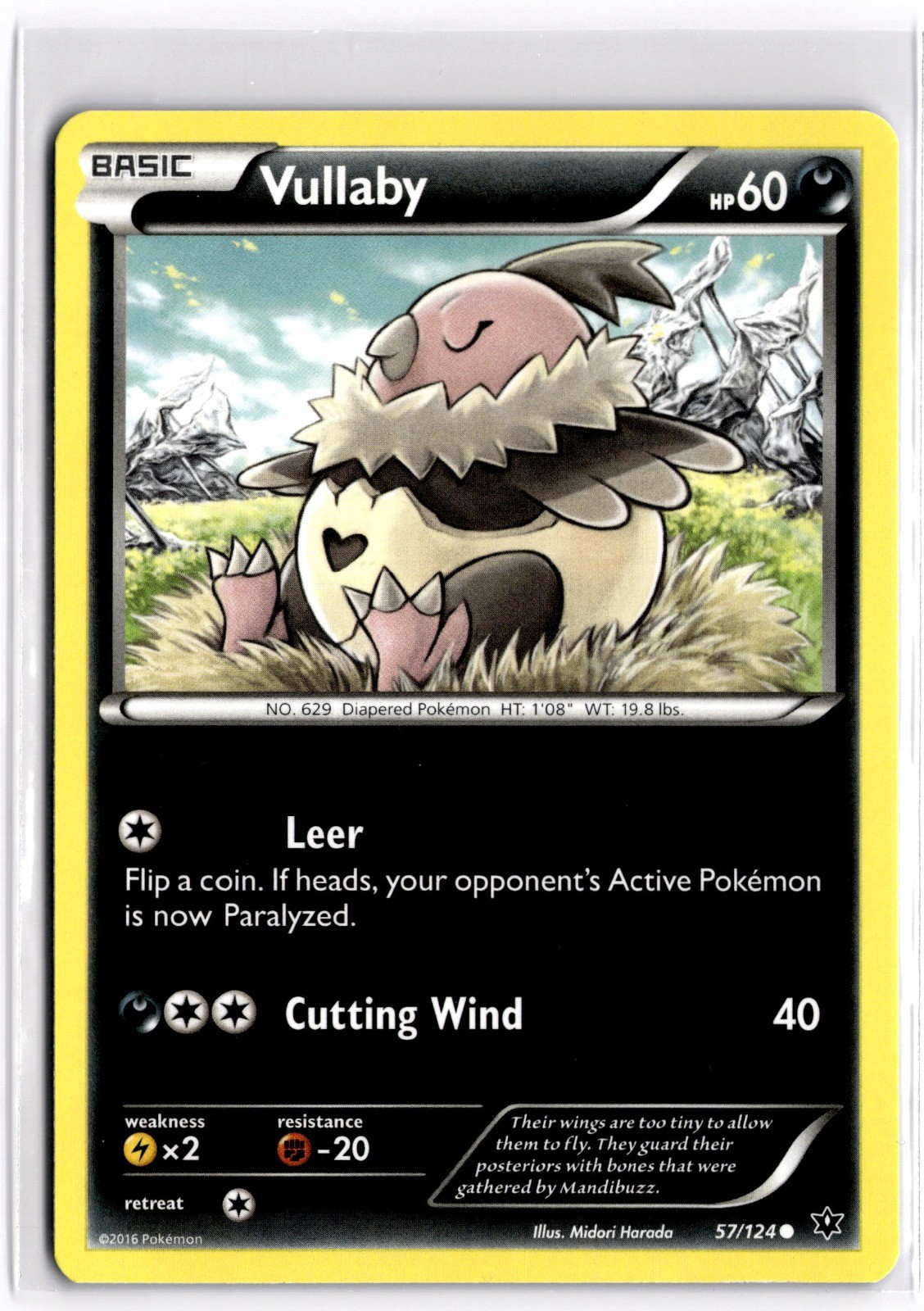 Pokemon TCG Vullaby 57/124 XY - Fates Collide Common NM