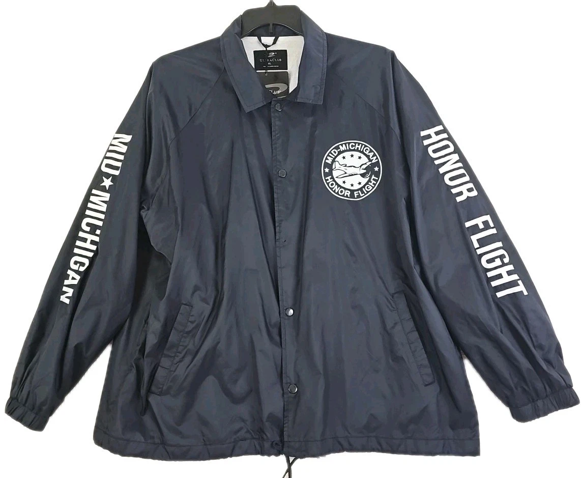 Ultra Club Outerwear ~Men's Size XL~ Navy Windbreaker Jacket w/Logo NWT.