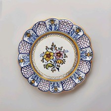 Vintage Talavera Spain Handmade Floral Wall Plate STUNNING Handpainted Signed