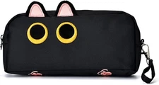Hongdian Large Capacity Pencil Case Black Color, 3D Cat Pen Bags Pencil Pouch...