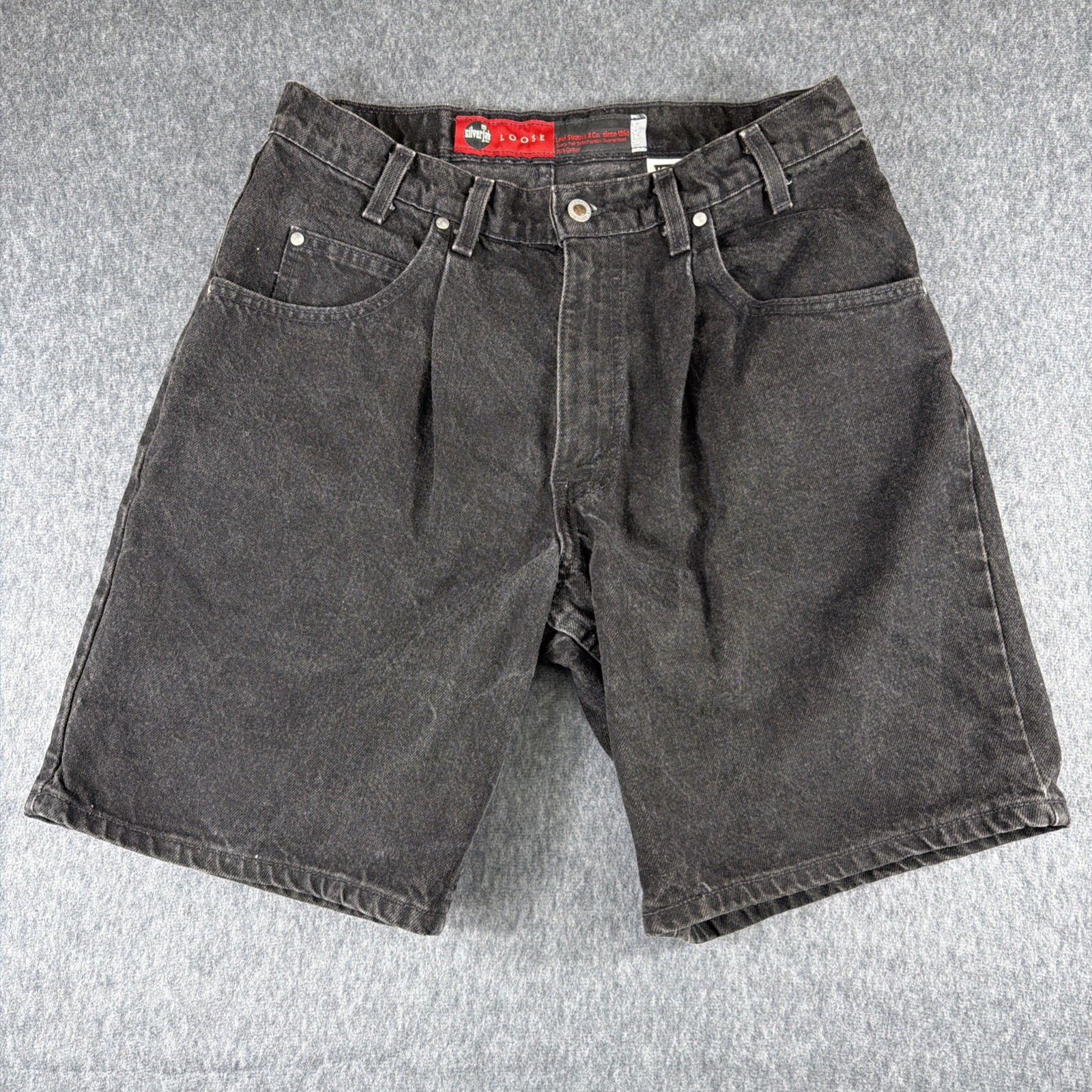 Levi's Shorts Men's 34 Silvertab Loose Baggy Relaxed Denim Black USA 90s Vintage
