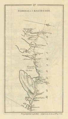 #49 Dublin nach  Donegal & Killybegs. Mountcharles. Taylor/Skinner 1778 alte Karte