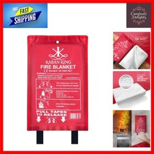 Flame Retardant Fire Blanket - Compact Heat-Resistant Safety for Home & Outdoors