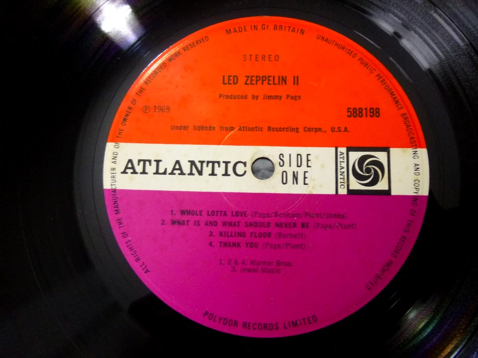 EX-A5/B4 Led Zeppelin II(2) Red/Plum 588198 UK vinyl Lp GATEFOLD Baldwin credits - Image 2 of 4