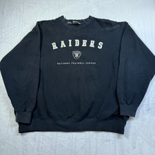 VTG 90s Oakland Raiders Sweatshirt XL Lee Sport Crewneck Black Boxy Heavyweight
