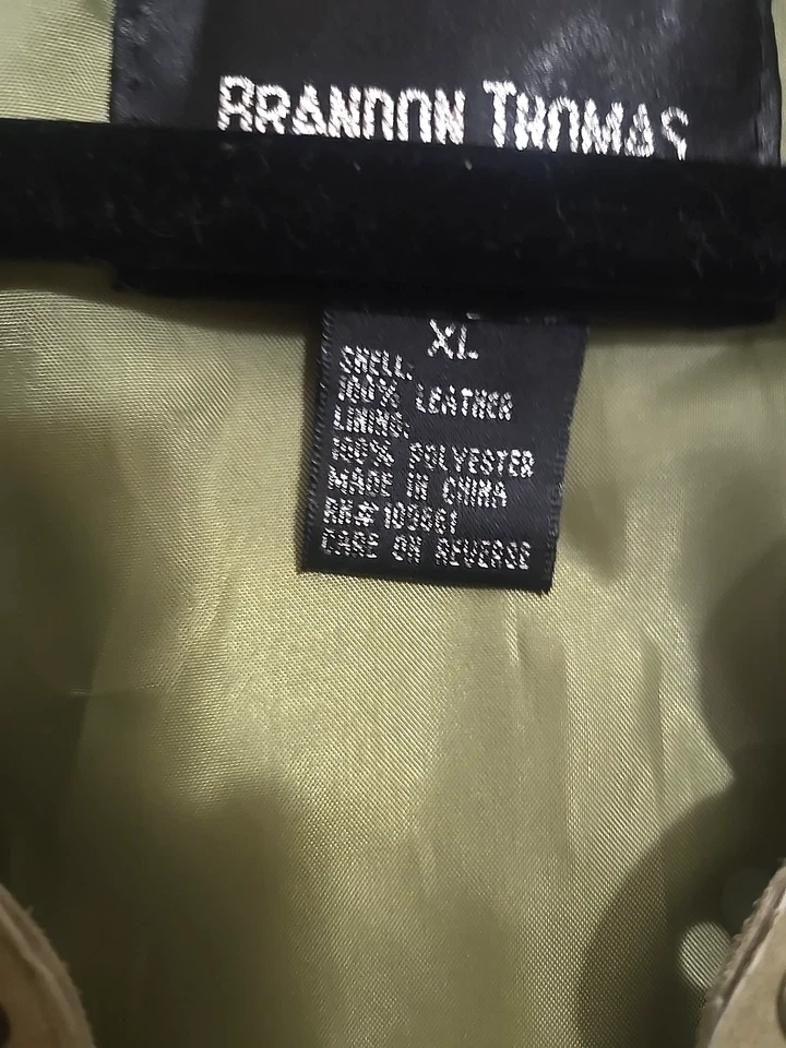 Brandon Thomas XL Blazer Women's Sage Green Suede Leather Jacket Grommet - Image 3 of 4