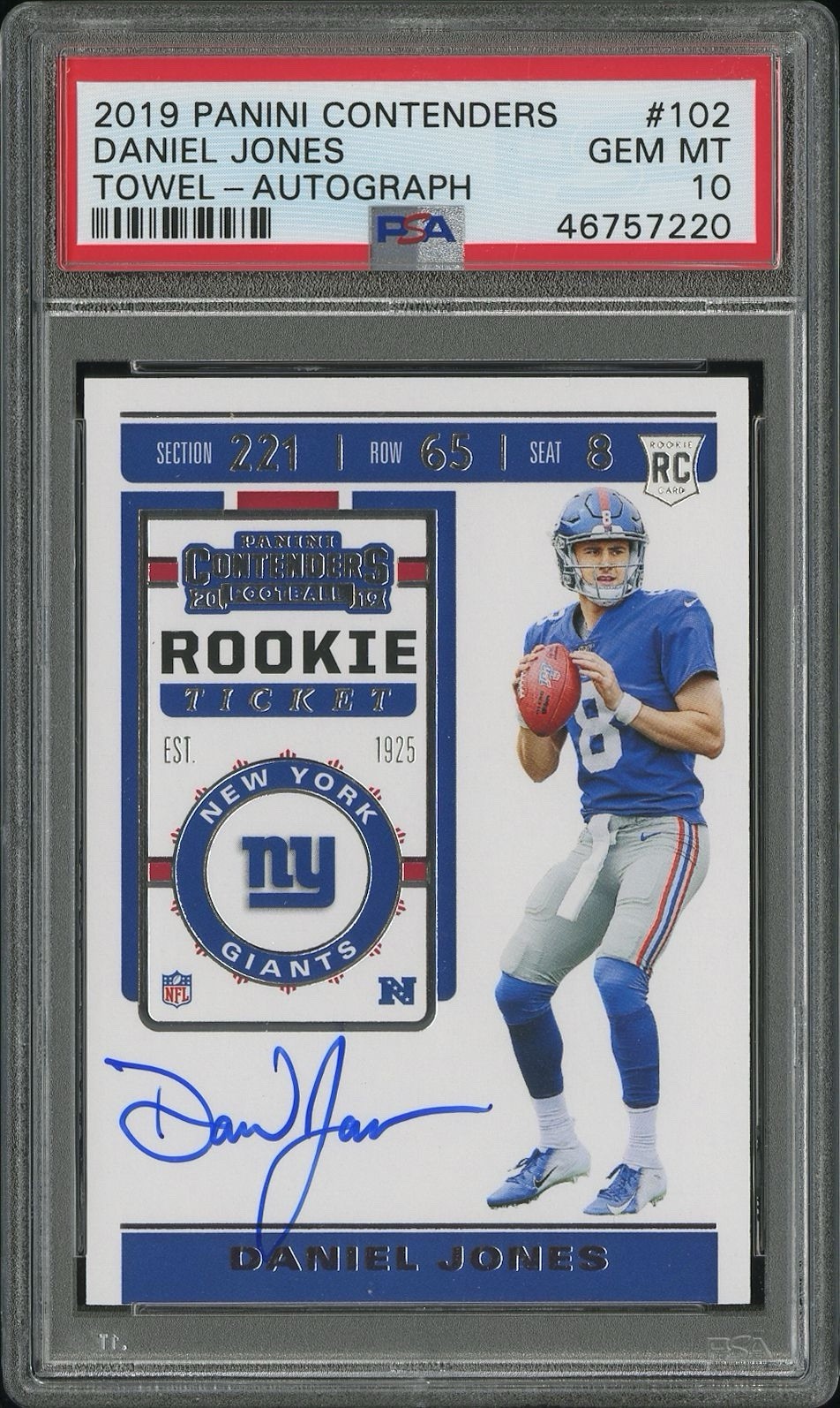 Daniel Jones Panini Contenders #102 Autograph