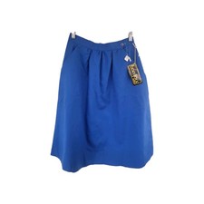Vintage 80's Bon Jour Electric Blue Midi High Waist A- Line Skirt 26" Waist