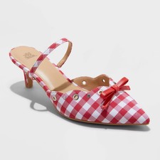 Women's Lysandra Gingham Eyelet Kitten Heels - Wild Fable