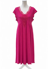 Ascafa Magenta Lace Midi Dress XL Soft Stretch Casual Lounge Comfy Plus Size