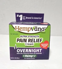 Hempvana Overnight Ultra Strength Pain Relief Cream + Lavendar 3OZ EXP 08/27 NEW
