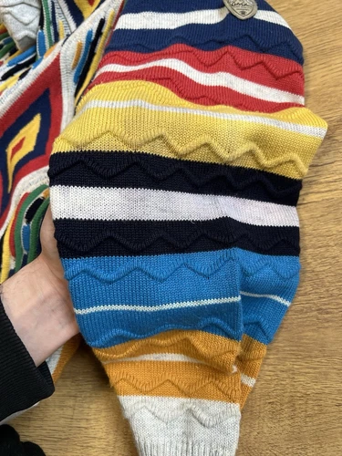 Suéter tejido 3D Carlo Colucci estilo Coogi vintage - raro - Imagen 15 de 17