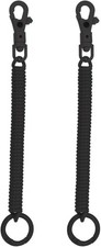 Retractable Coil Springs Keychain Anti-lost Key Chain Holder Lanyard Cord Black