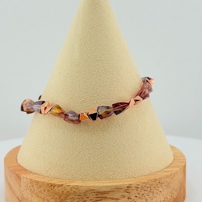 Bomb Party Stretchy Beaded Single Bracelet With BP Charm - Rose Gold (9)