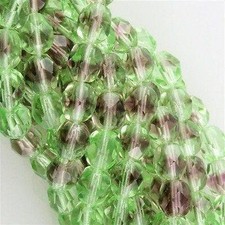 6mm Czech Faceted Emerald With Brown Firepolish Glass Beads 25