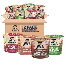 Whole Grain Instant Oatmeal Cups - 4 Flavor Variety for On-the-Go Nutrition
