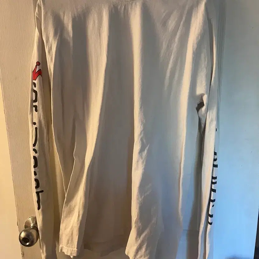 Stussy White Long Sleeve T-Shirt with Logo, Size M thumbnail 3