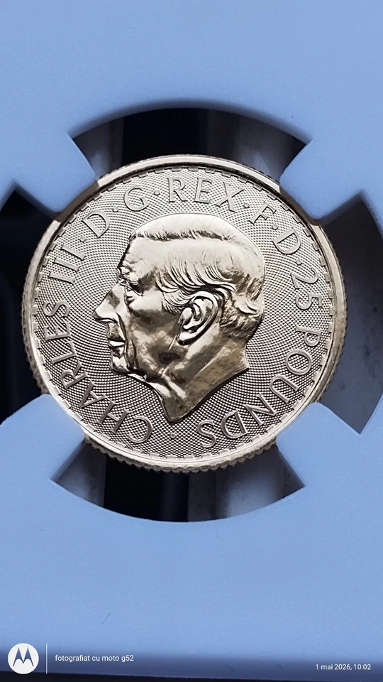 Moneda de oro Britannia 2023 1/4 oz - Carlos III - BU - Imagen 2 de 2