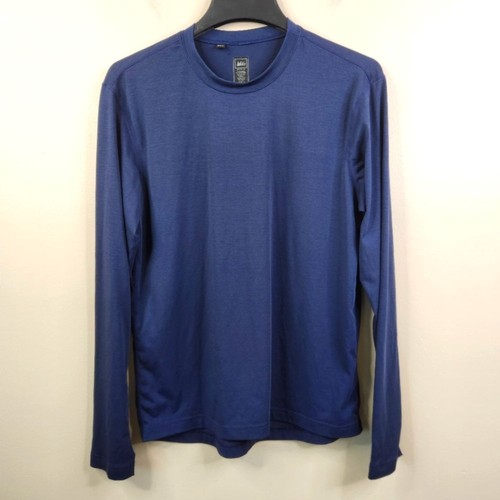 REI Mens UPF 50+ Long Sleeve Crew Neck Polyester Spandex Blend Shirt Medium