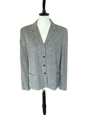Liz Claiborne Collection Gray Tweed Herringbone Blazer Size 14